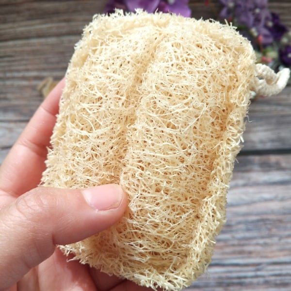 6 stk naturlig kjøkkenskrubb av loofah, dobbelt tykk loofah sengelaken og badehåndkle rengjøringsartikler