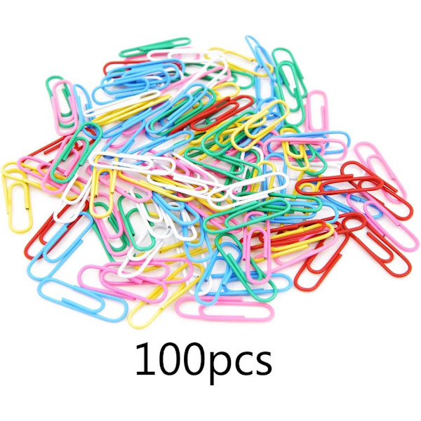 4 i 1 rund låda klämma brevpapper set innehåller färgglada pärmar, gummiband, gem, häftstift för skola kontorsmaterial, 205 stycken totalt