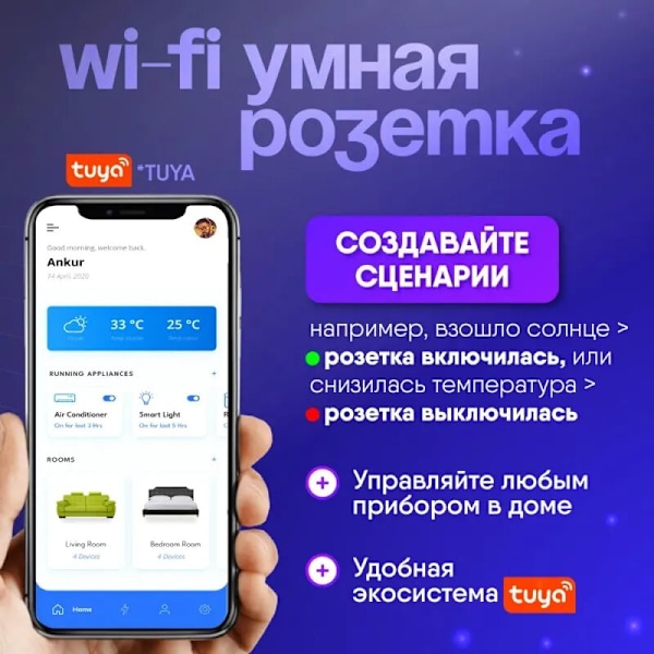 Intelligent fakturahåndtering med Wifi (Yandex Alisa, Marusya), nuværende 16A, effekt op til 3,5 kW med timer