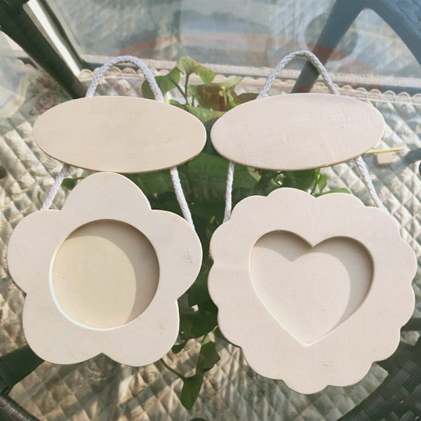 2 st DIY Blommor trä fotoram vit embryo super lätt lera snöflinga lera fotoram form