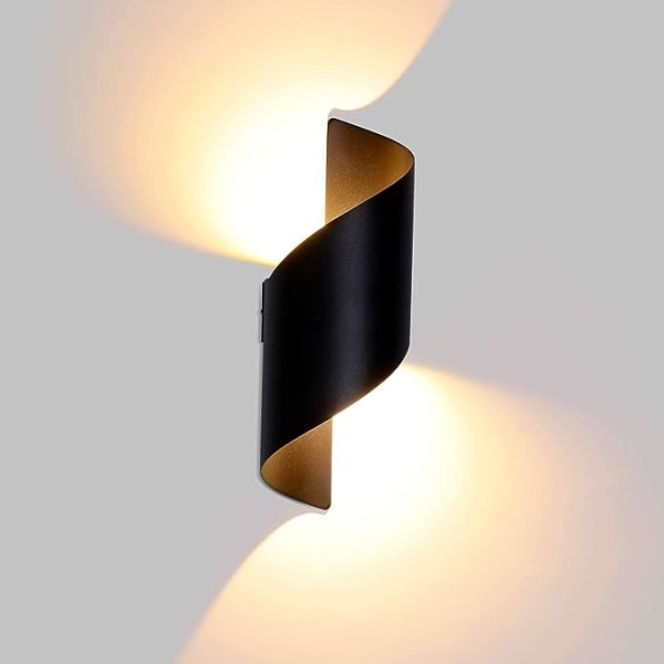 (Musta) LED-ulkovalaisin vedenpitävä moderni alumiininen ulkokäyttöön