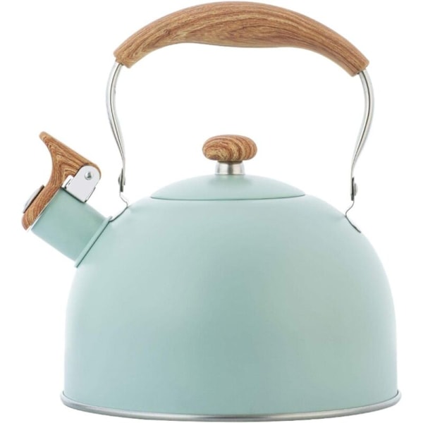 Vesipannu vihellyksellä, 2,5L Vesipannu vihellyksellä Induktiopannu Kaasupannu Ruostumattomasta teräksestä valmistettu pannu Viheltävä teepannu Viheltävä vesipannu induktio- ja kaasuliesille, helppo t