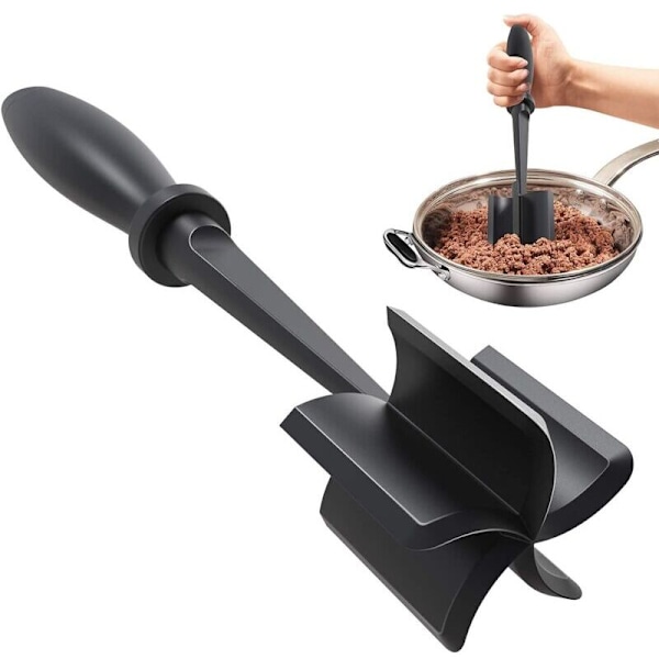 5-bladet kødhakker - Køkkenspatel - Hakket kødmaskine - Til hakket hamburger og hakket oksekød - Non-stick køkkenredskaber (sort)