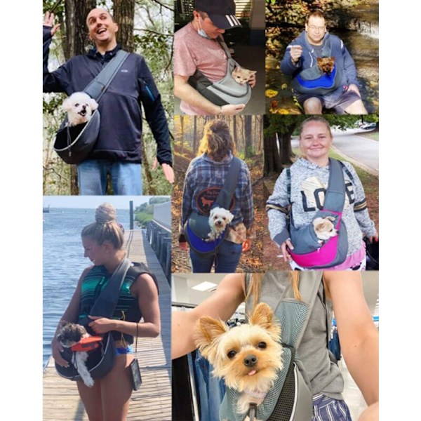 Bærbar transporttaske hund skuldertaske åndbar med hund og kat hvalp skulder til kæledyr slyngtaske justerbar transporttaske til små dyr hund, s