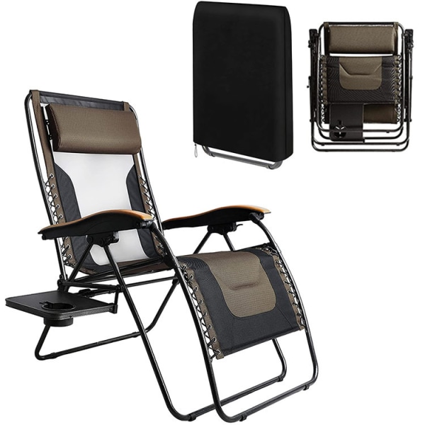 Støvtrekk for utendørs sammenleggbar stol (fargematchende svart)