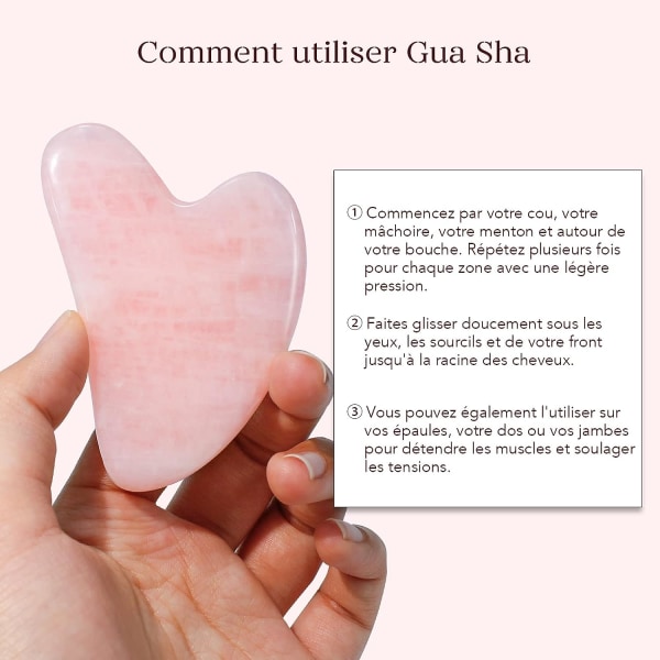 Gua Sha Jade Roller, Facial Gua Sha, Ansigts Gua Sha, Ansigtsrulle Hudplejeværktøjer til Skønhed, Rosenkvarts Massageapparat til Ansigt, Øjne, Hals