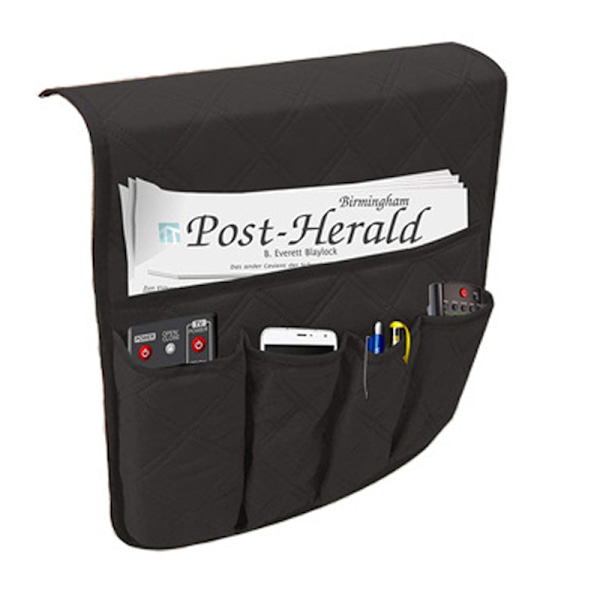 Sofa Armrest Hængende Opbevaringspose Fjernbetjening Snack Tidy Organiser Hjem（sort）
