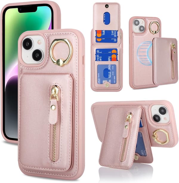 iPhone 13 Læder Cover - Rosaguld