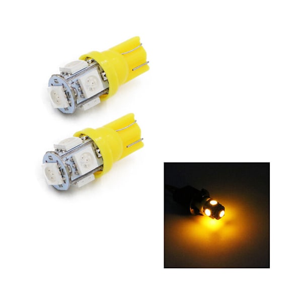 10 stk. gule lys, T10 W5W LED 5050SMD 12V DC 10 stk.