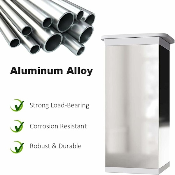Justerbare møbelføtter, 4 skapføtter 50 mm Justerbar høyde 0-20 mm aluminium bordføtter for kontorer, sofaer og DIY-møbler