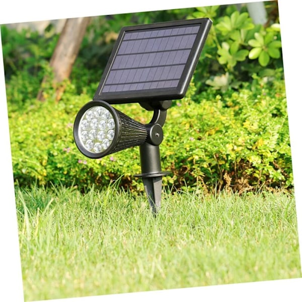 Sett med 4 solcellelamper for plen, landskapsbelysning, gulvplugger for hage, erstatning for gulvspiker, julelys (160 mm, svart)