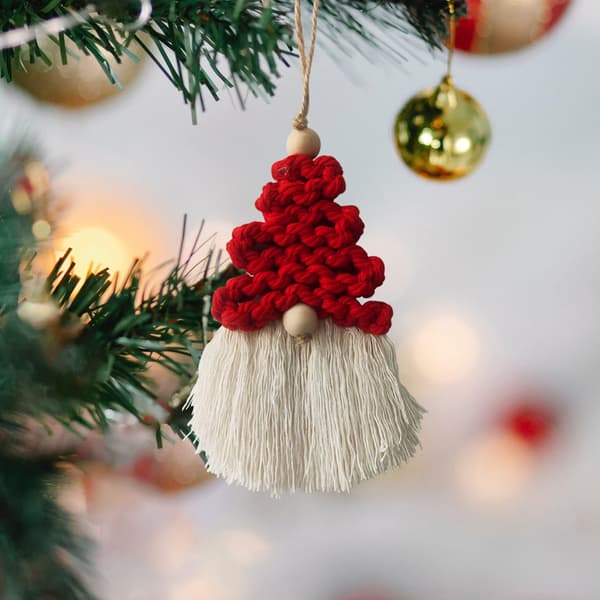 Tofs Spets Jultomte Prydnader, Bohemiska Jul Prydnader Flätade Tomte Jul Prydnader Set, Perfekt för Julgran Hängande