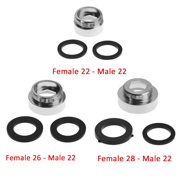 2 stk. vandhanevandfilterhane-adapter, messinghane-luftertilslutningsgevindadapter (hun 28 mm til han 22 mm)