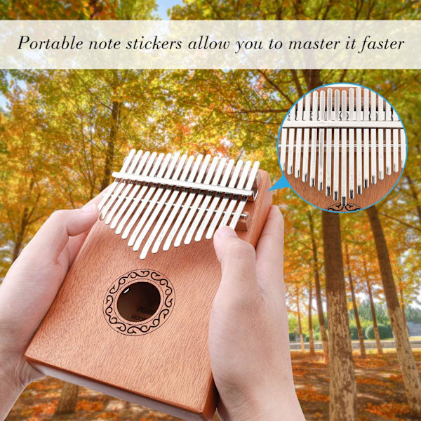 Kalimba Begynder 17 Tangenter Sky Mønster Fingerklaver Bærbart Instrument Producerer Smuk Lyd