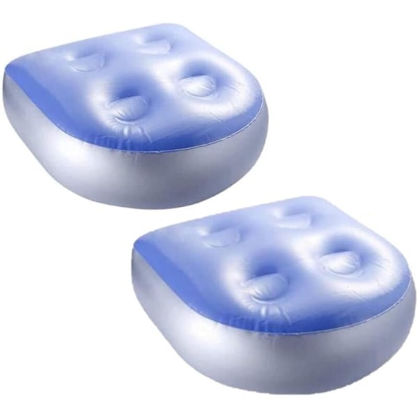 2 stk. Oppblåsbar Booster Seat, Boblebad Booster Seat Ryggpute med 4 Sugekopper for Alle Boblebad og Spa (47 x 37cm)