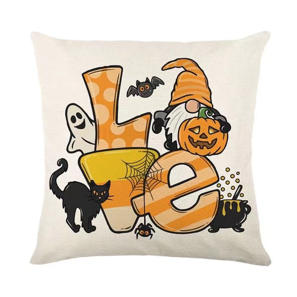 Rolig pumpa Halloween tryckt kuddfodral soffkuddfodral (4 stycken)