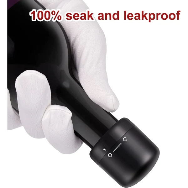 Vinflaskkork med silikon, återanvändbar (3-pack)