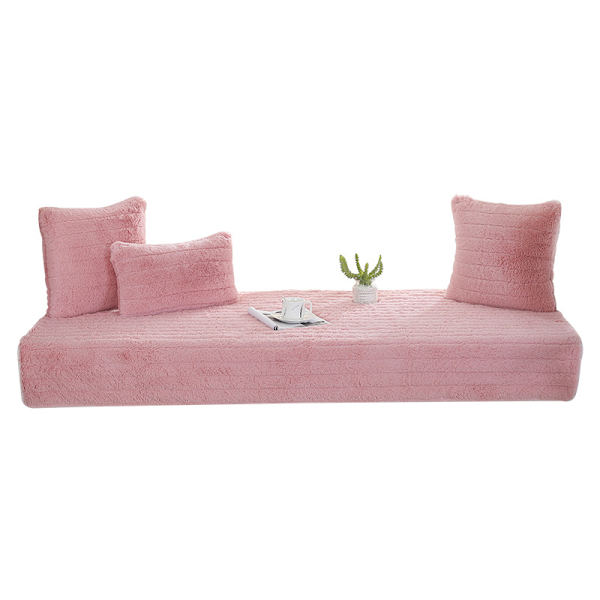 Sofföverdrag Fönsterbräda Balkongkudde, Universell Karfönsteröverdrag för Alla Säsonger, Plyschkudde för Rumsdekor(Rosa, Kuddstorlek 30*50 (Inklusive C