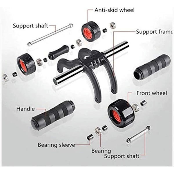 3-hjulig Ab Triangular Roller Tung Utrustning Fitness Bukmuskel Carver Abs Tränare Utomhus Inomhus Träningsmaskin