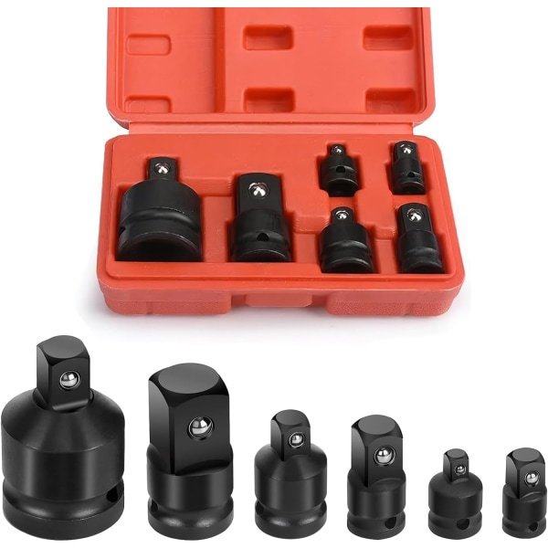 Impact Socket Adapter Kit, Socket Wrench Adapter, 6-delt reducerende adaptersæt til konverter socket kit 1/4\" 3/8\" 1/2\" 3/4\"