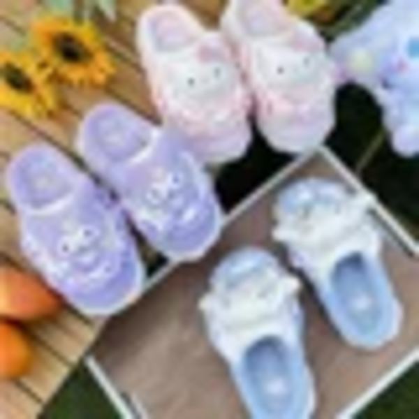 Pink Tøfler Kvinder Piger Tegneserie Vinter Varme Tøfler Tyk Sål Anti-Slip Hjemmetøfler 24.5cm