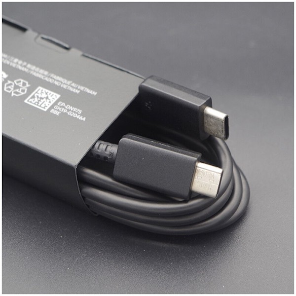 Svart Samsung kabel USB-C til USB-C, lengde 1m, ultra rask 45W lading