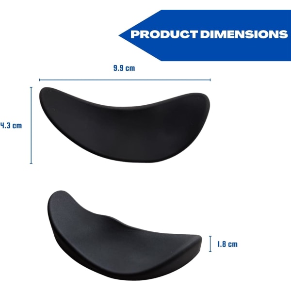 Ergonomiskt handledsstöd för mus - Tillverkad av silikon, högerhänt, smärtlindrande, utformad för att motverka trötthet - Perfekt för arbete (svart)