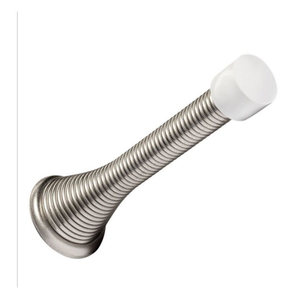 Teleskopiska Dörrstopp, 5-pack Dörrstopp, 3-4 tum Justerbara Fjäder-dörrstopp, Flexibla Fjäder-dörrstopp, Borstad Nickel Dörrstopp (Silver)