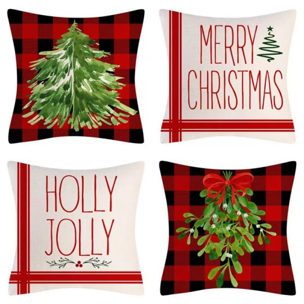 Holiday Cushion Cushion Pillow Short Plush Cushion Pillow Cover (4 pieces)