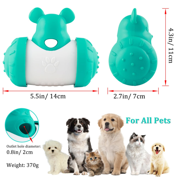 Interaktivt hundelegetøjsgodbidder dispenserer hvalpelegetøj Automatisk holdbart puslespil-legetøjs-langsom foder for at forbedre IQ, reducere kedsomhed, små mellemstore hunde C