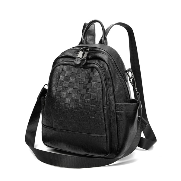 Ladies laptop backpack, pebbled backpack, student school bag, travel bag, black