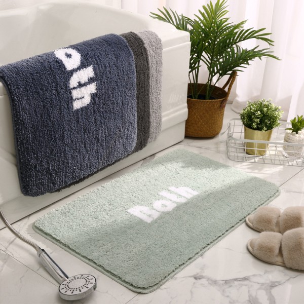 Badematte Enkle Sklisikre Badgulvmatter, Absorberende Gulvmatter for Hjem (Blå, 50x80cm)