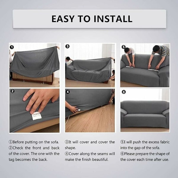 Sofabetræk 2 personers 150-185cm Sofabetræk med moderne armlæn betræk universal elastisk sofa sofabetræk blå fliser beskyttelsesbetræk