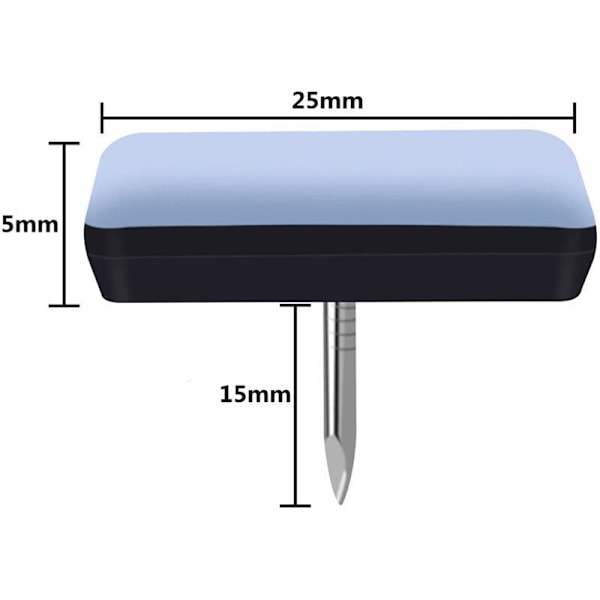 50 huopatassun sarja 25x25mm Liukuva teflon-huonekaluliukujen kuvio nauloilla, tuolin tassut naulattavaksi