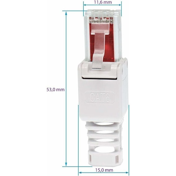 RJ45 Cat6 Cat5 LAN Nettverks Patch Kabel Plugg Verktøyfri Montering Krympeplugg 4 Pakning Verktøyfri RJ45 CAT6 Kobling
