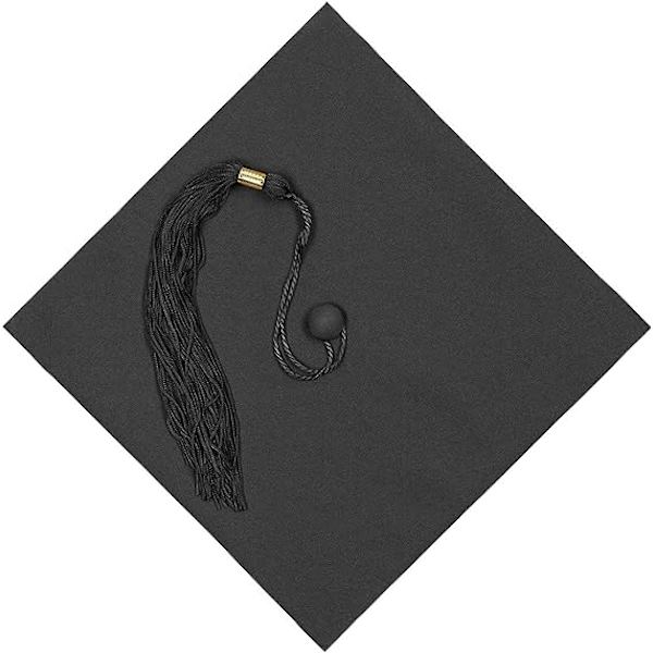 Hætte til dimission - Student hue til dimission fra universitet eller gymnasium - Sort student hue, One size 54 cm - 61 cm