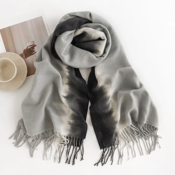 Dams rutig halsduk japansk och koreansk söt stil varm hals mode sjal höst och vinter imitation själsfrände