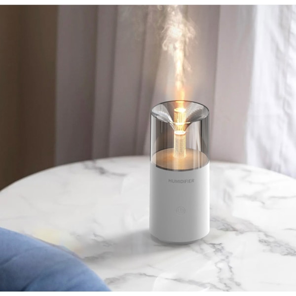 Bilfugter Aromaterapimaskine Stearinlys Ambient Light Aromaterapi Spray (hvid)