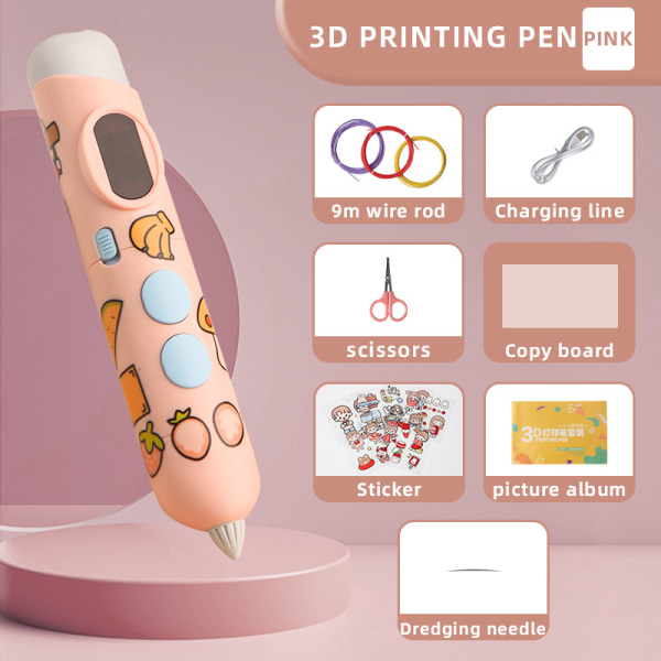 3D Tegning Printer Pen Kreativ Graffiti Kunst Filament 3D Printing Pen Børnefødselsdagsgave