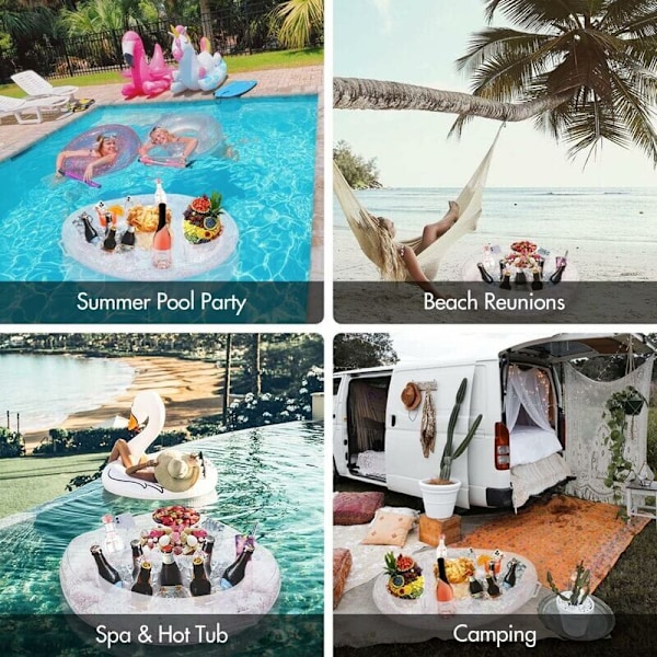 Glas Glas Glas Oppustelig Pool Flydende Pool med 8 huller, Oppustelig Drikke Drikke Flydende Svømmepool, Flydende Pool & Spa Flydende Fest,