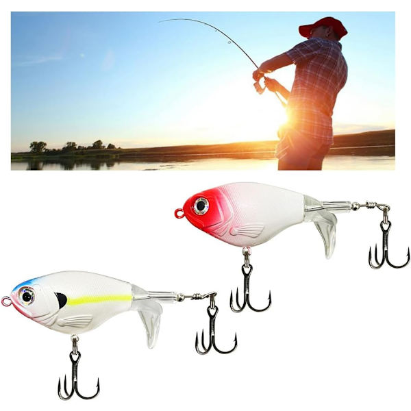 2 stk. fiskeblink, havbarsfiskeblink, bioniske langsomt synkende blink, bioniske flydende agn, flydende spinnere, a