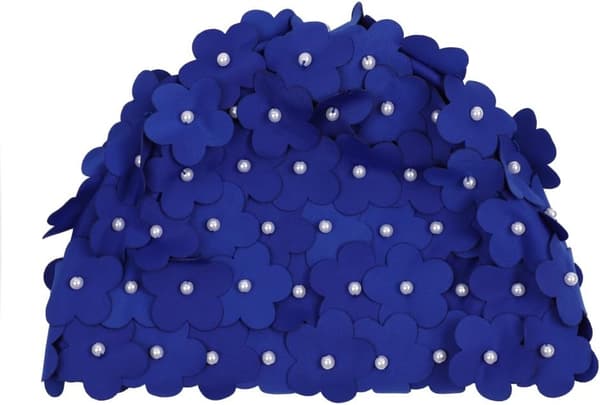 Blomster Svømmehette Kvinner Blomstersvømmehette Damer Moteriktig Svømmehette Super Stretch Badehette Elastisk Dusjhette Strand Surfing Langt Hår Ører