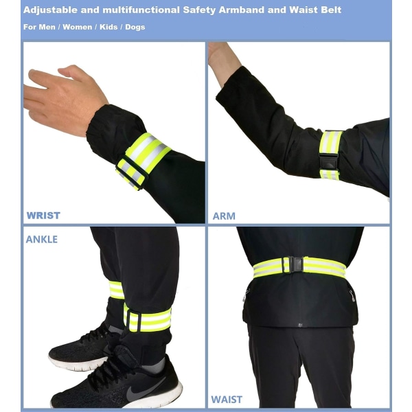 Säkerhetselastiska reflexarmband med hög synlighet för löpning, cykling
