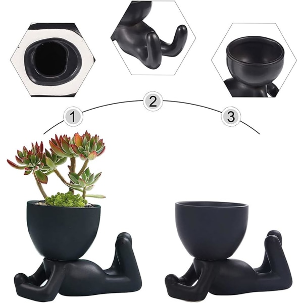 Keramisk blomkruka, kreativ blomkruka suckulent planter, små krukor, miniplanta kruka, dekoration dekor, för hemmakontorsdekoration J