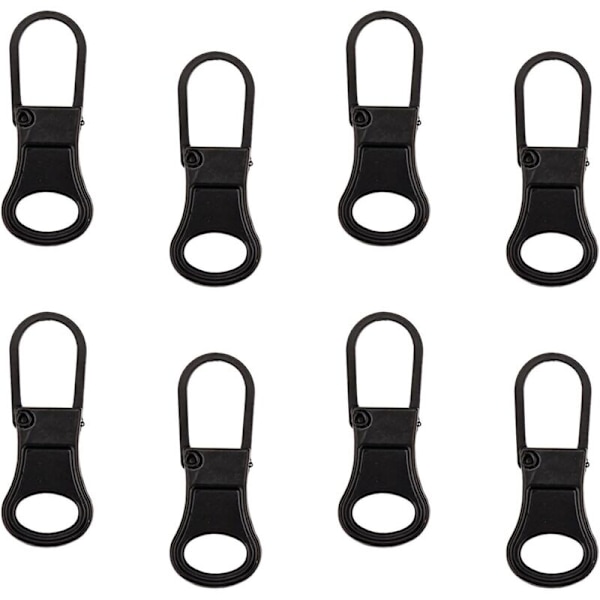 8 st dragkedjor, skottdragkedja ersättning avtagbar ersättningsmarkör handtag ersättning för kläder ryggsäckar jackor bagage byxor (svart
