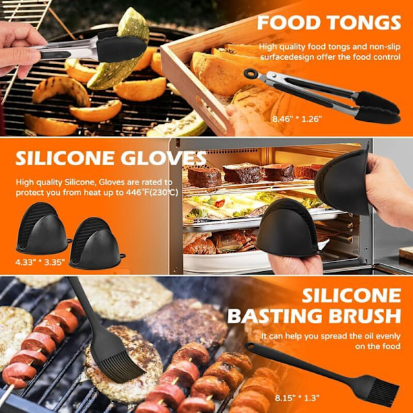 19 Delar Tillbehör för Air Fryer - För Dual Zone Air Fryer För Ninja Af300EU, Af400EU, Tower T17088, 7.6L-9.5L Dual Air Fryer Diskmaskinssäker