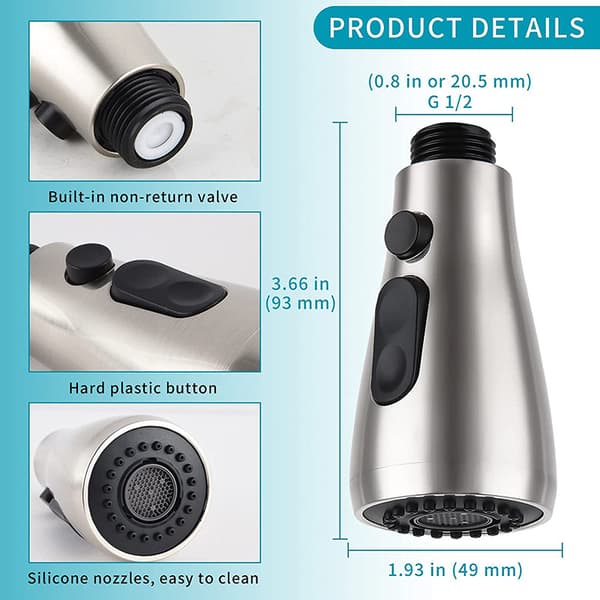 1 stk. Spray Shower Pull Out Hane Vask Køkkenbruser Toilet R