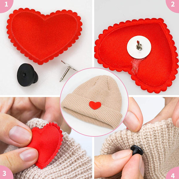 Svart fjärilslås knapplåda med 100 set PVC gummi runda låsknappar för DIY smycken
