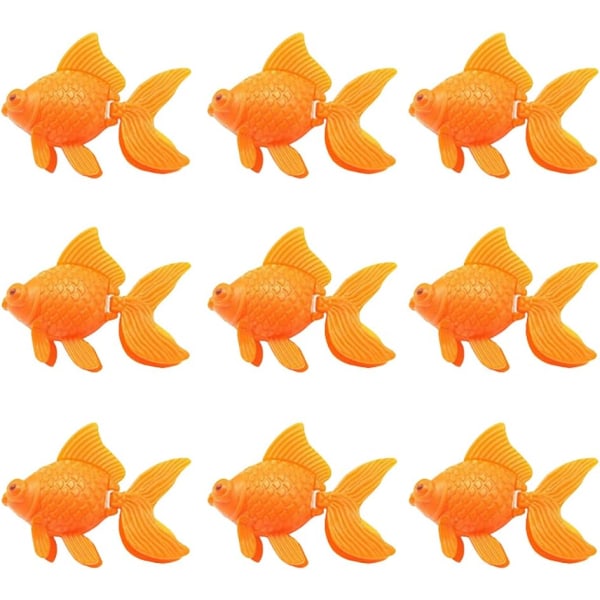 50 Stk Akvarium Plast Kunstige Fisker Realistisk Orange Goldfi