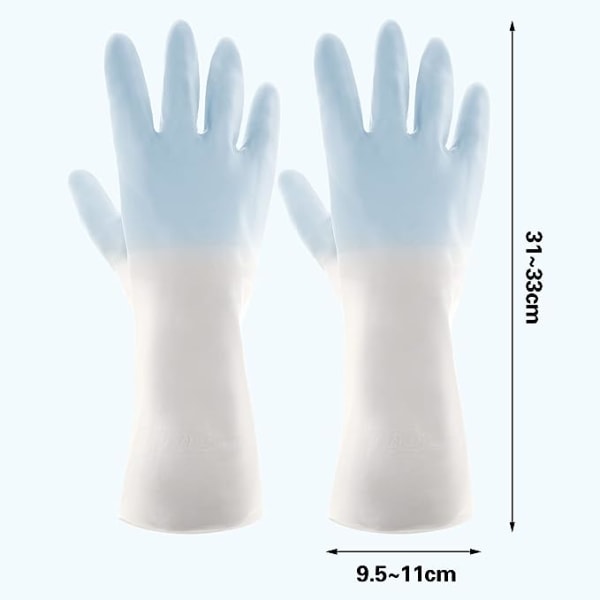 1 Pairs Long Rubber Gloves Cleaning Dishwashing Kitchen Dish Waterproof Non-Slip Reusable For Washing Dishes Cooking Household Hand Dishwasher Home